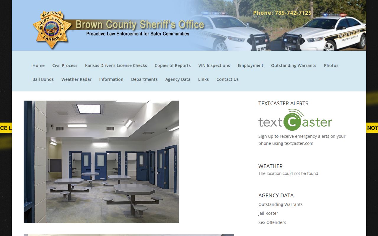 Brown County Sheriff jail operations page describing the county detention facility